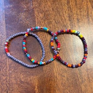 April Soderstrom Beaded Bracelet Color Crush Arm Party Set of 3 Purple Red Combo